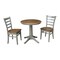 International Concepts Round 30 in Rd Top Pedestal Table, 2 Emily Chairs, Hickory/Stone, 30 in W, 30 in L, 29.9 in H, Wood K41-30RT-27B-C617P - alternate 1